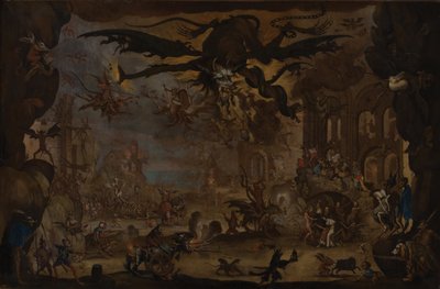 The Temptation of Saint Anthony (Olie på lærred) af Jacques (after) Callot