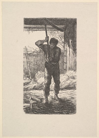Mand, der tærsker hvede, 1853. af Jacques Adrien Lavieille