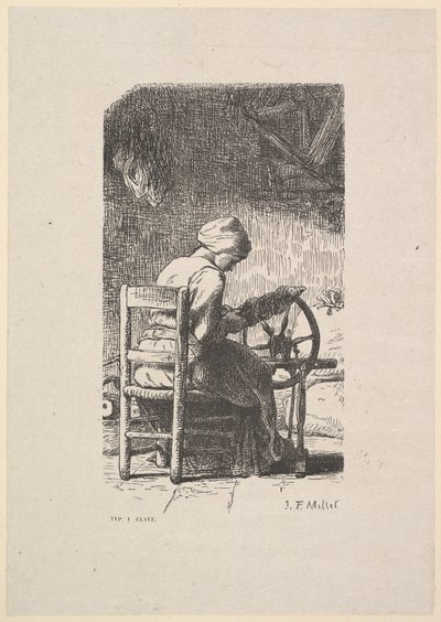 Spinneren, 1853. af Jacques Adrien Lavieille