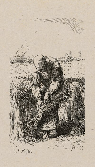 Kvinde, der trækker hør af Jacques Adrien Lavieille