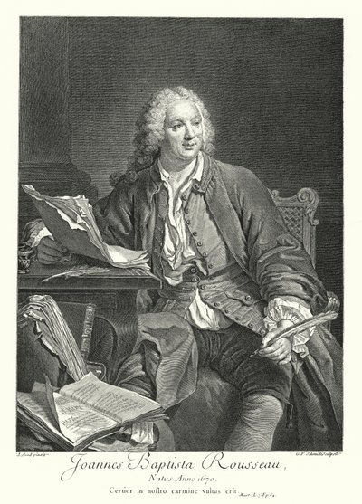 Jean-Baptiste Rousseau, fransk digter og dramatiker (stik) af Jacques Andre Joseph Camelot (after) Aved