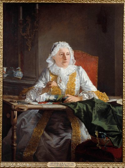 Portræt af Madame Antoine Crozat, Marquise of Chatel Maleri af Joseph Avad dit Le Batave (1702-1766) 1741 Søn. 1,38x1,04 m Montpellier, Fabre Museum af Jacques Andre Joseph Camelot Aved