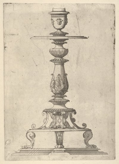 Design til en lysestage, 1548-49. af Jacques Androuet Du Cerceau