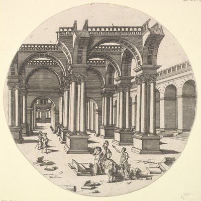 Perspektivudsigt, Isis-templet, 1551. af Jacques Androuet Du Cerceau