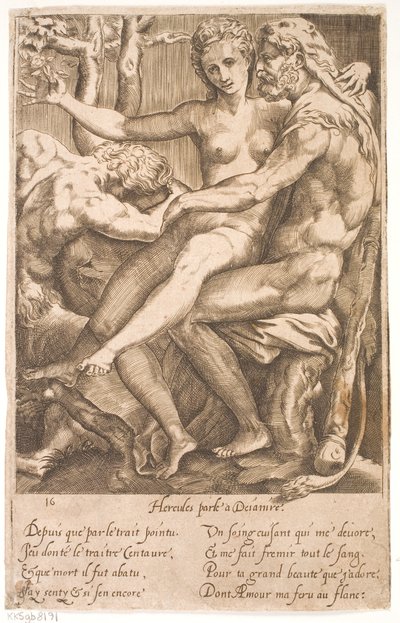 Hercules og Deianire af Jacques Androuet Ducerceau d.Æ.