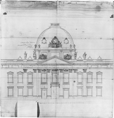 Design til Ecole Militaire i Paris, 1769 af Jacques Ange Gabriel