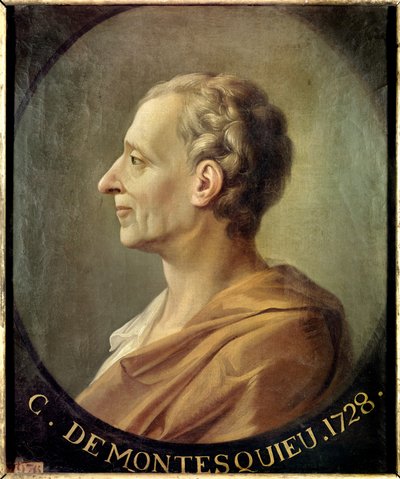 Portræt af den franske filosof og politiske tænker Charles de Secondat, Baron de la Brede et de Montesquieu (1689-1755) Portræt af Jacques Antoine Dassier (1715-1759) omkring 1728. Dim. 0,63 X 0,52 m. Versailles. Chateau Museum - Portræt af Fr af Jacques Antoine (after) Dassier