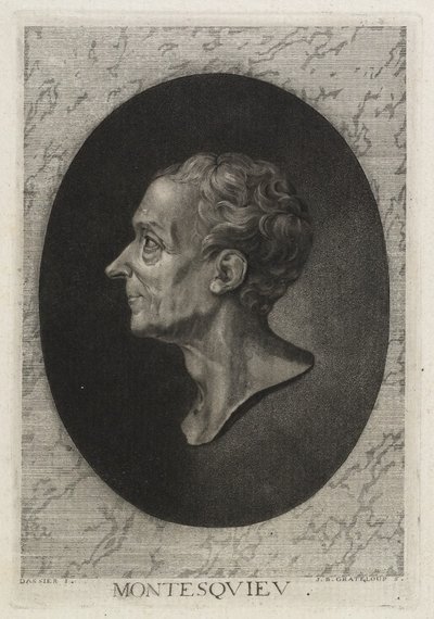 Montesquieu, graveret af Jean-Baptiste de Grateloup, 1768 (stipplets med mezzotint) af Jacques Antoine Dassier