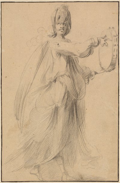 Danser med tamburin af Jacques Bellange
