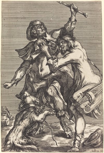 Bekæmpende tiggere af Jacques Bellange
