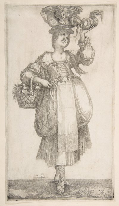 Hortulana, fra Hortulanae-serien, 1611. af Jacques Bellange