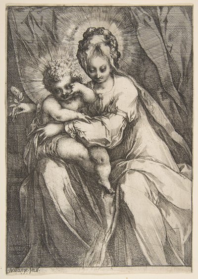 Madonna med en rose, 1595-1616. af Jacques Bellange