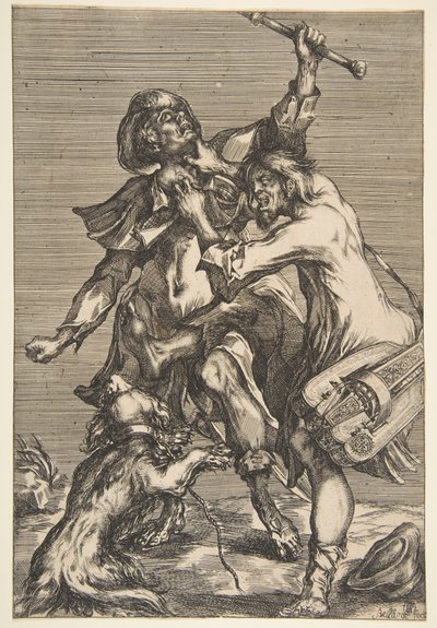 To kæmpende tiggere, 1612-16. af Jacques Bellange