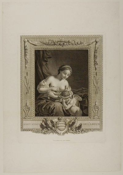Uddannelse af Amor (gravering) af Jacques Bouillard
