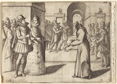 En kapuciner bringer tak fra kongen af Bayern [recto] af Jacques Callot