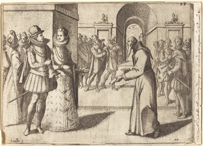 En Capucin, der bringer tak fra kongen af Bayern [recto] af Jacques Callot