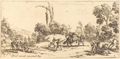 Angriber rejsende på motorvejen af Jacques Callot