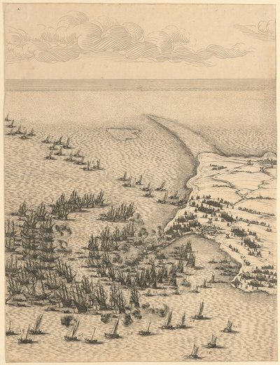 Udsnit fra »Belejringen af citadellet St. Martin på Île de Ré« af Jacques Callot