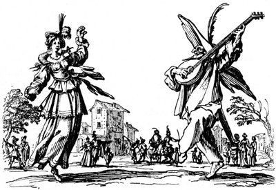 Balls of Sfessania - fra raderinger af Jacomo Callot. af Jacques Callot