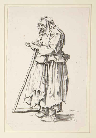 Tigger-kvinde, der modtager almisse, fra The Beggars af Jacques Callot