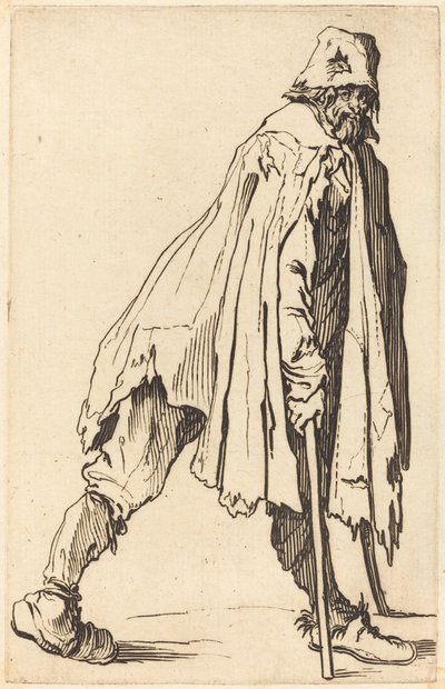Tigger med krykker og kasket af Jacques Callot