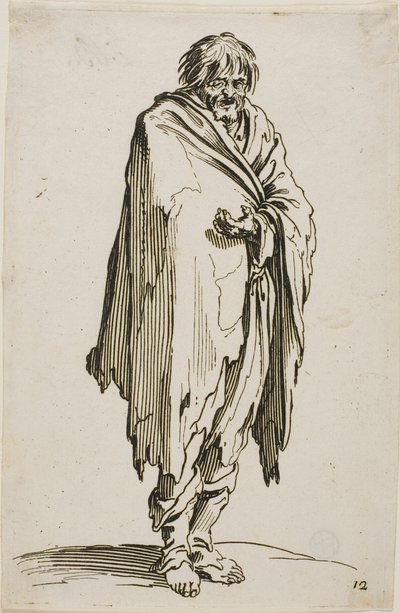 Tigger uden hat eller sko, tallerken tolv fra The Beggars af Jacques Callot