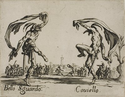 Bello Sguardo - Coviello, plade 18 fra Balli di Sfessania af Jacques Callot