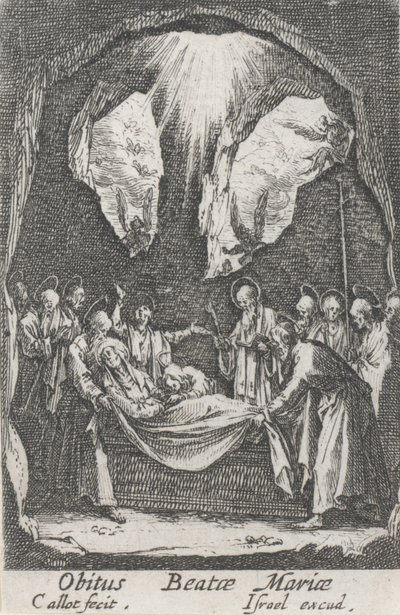 Jomfruens begravelse, nr. 12 fra Jomfruens liv af Jacques Callot
