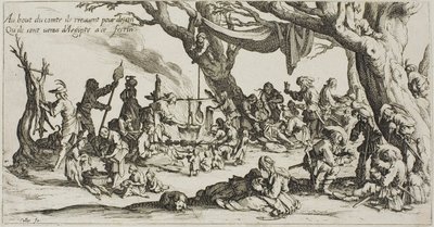 Sigøjnernes campingplads: Forberedelse af festen af Jacques Callot