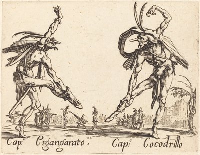 Kap. Esgangarato og Cap. Krokodille, ca. 1622. af Jacques Callot