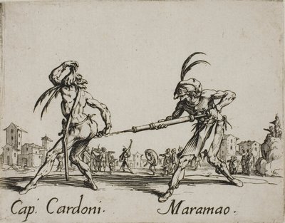 Kaptajn Cardoni - Maramao, plade 22 fra Balli di Sfessania af Jacques Callot