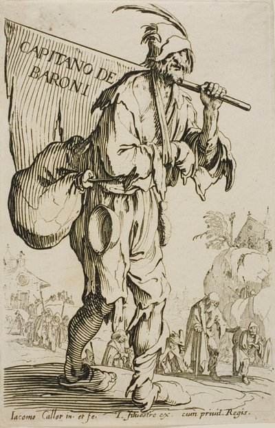 Kaptajn for baronerne, frontispice til The Beggars af Jacques Callot