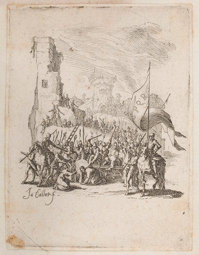 Kristus bærer korset, nej. 10 af 11 fra La Petite Passion af Jacques Callot