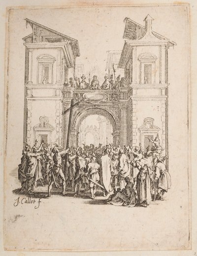 Kristus præsenteret for folket, nr. 9 af 11 fra La Petite Passion af Jacques Callot
