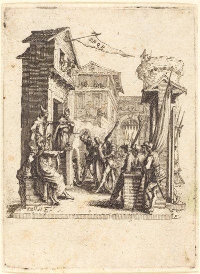 Kristus før Kajfas, ca. 16241625. af Jacques Callot