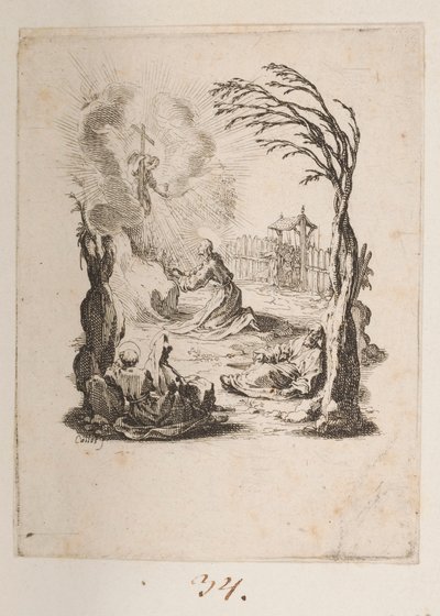 Kristus i Oliehaven, nr. 3 af 11 fra La Petite Passion af Jacques Callot
