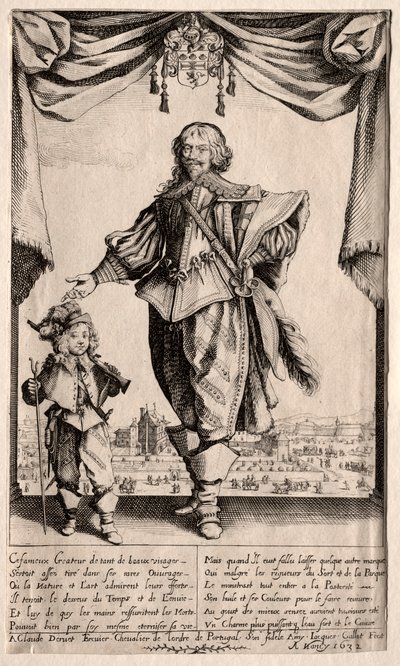 Claude Deruet og hans søn, 1632. af Jacques Callot