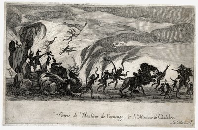 Combat a la barriere, indtoget af Sieures de Couvonge og de Chalabre ... (kobberstik) af Jacques Callot