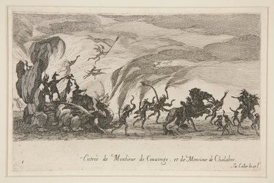 Kæmpe? barrieren, indgangen til Monsieur de Couvonge og Monsieur de Chalabre af Jacques Callot
