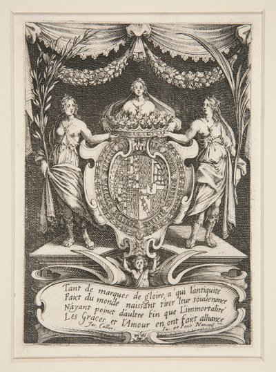 Kæmpe? la Barri?re, Frontispice, The Arms of Lorraine-Chevreuse af Jacques Callot