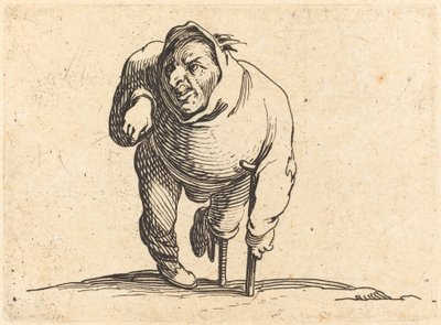Krøbling med krykke og træben af Jacques Callot