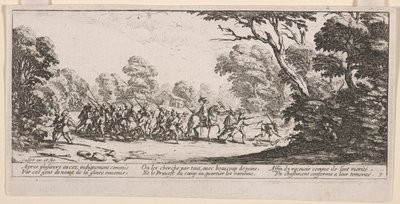 Discovery of the Malefactors, illustration fra The Large Miseries of War af Jacques Callot