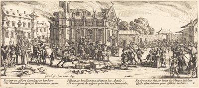 Ødelæggelse af et kloster, ca. 1633. af Jacques Callot