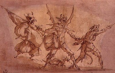 Devil Musketeers (pen og blæk på papir) af Jacques Callot