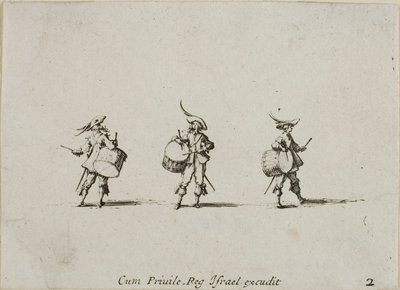 Bor med trommer, plade to fra The Military Exercises af Jacques Callot