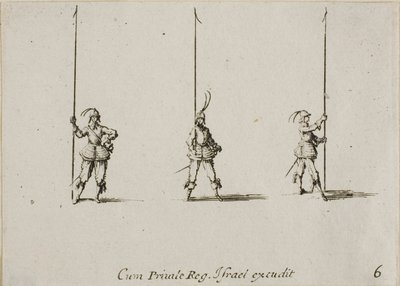 Bor med Opvokset Gedde, plade seks fra The Military Exercises af Jacques Callot
