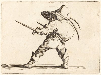 Duellist med sværd og dolk af Jacques Callot