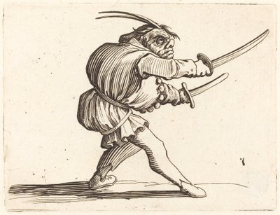 Duellist med to sabler af Jacques Callot