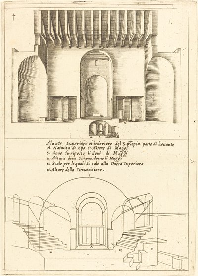 Forhøjelse af Den Hellige Krybbe Kirke af Jacques Callot