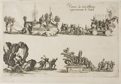 Indgang af Hans Højhed, Repræsenterer Solen, fra Kampen ved Barrieren af Jacques Callot
